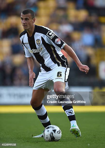 Haydn Hollis of Notts County in action during the Pre Season Friendly match between Notts County and Birmingham City at Meadow Lane on July 29, 2014...