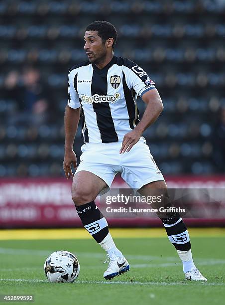 Hayden Mullins of Notts County in action during the Pre Season Friendly match between Notts County and Birmingham City at Meadow Lane on July 29,...