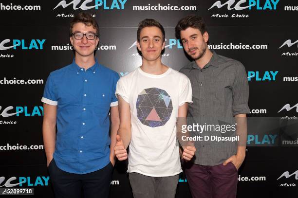 Ryan Met, Jack Met, and Adam Met of AJR visit Music Choice's "You & A" at Music Choice on July 29, 2014 in New York City.