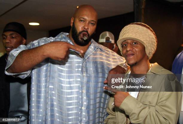 Suge Knight of Death Row and Tego Calderon during The 2004 Source Awards - Inside at James E. Knight Theater in Miami, Florida, United States.