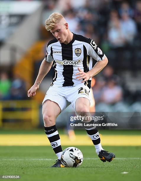 Elliott Whitehouse of Notts County in action during the Pre Season Friendly match between Notts County and Birmingham City at Meadow Lane on July 29,...