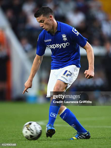 Callum Reilly of Birmingham City in action during the Pre Season Friendly match between Notts County and Birmingham City at Meadow Lane on July 29,...