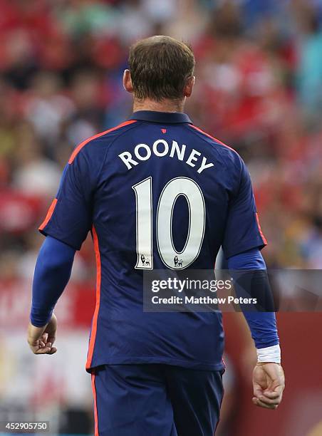 Wayne Rooney of Manchester United in action during the pre-season friendly between Manchester United and Inter Milan at FedExField on July 29, 2014...