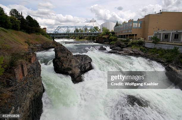 Washington State, Spokane, Riverfront Park, Spokane River And Falls.