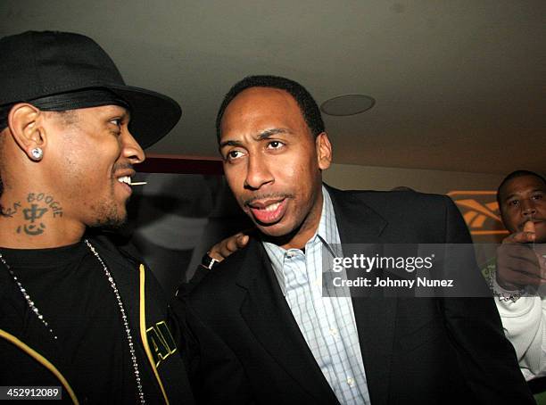Allen Iverson and Steven A. Smith during Reebok Presents Allen Iverson's 10 Years In The NBA Party at Canal Room in New York, New York, United States.