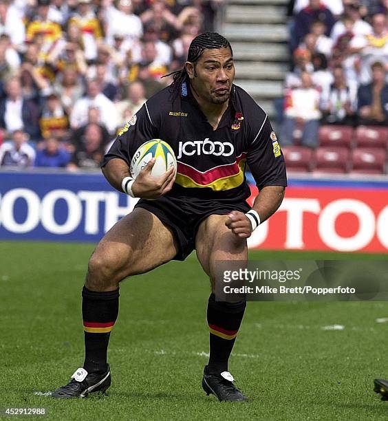 Leslie Vainikolo in action for Bradford Bulls during their Rugby Super League match against Wigan, 13th April 2003.