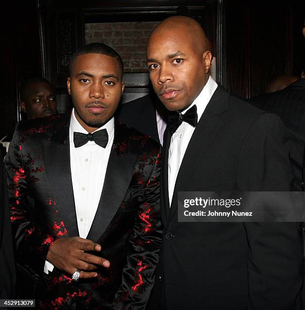Nas and DJ D Nice during Nas Celebrates His New Album Hip Hop is Dead At His Black & White Ball - December 18, 2006 at Capital in New York City, New...