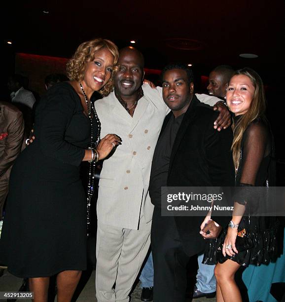 Gayle King, Bebe Winans, Rodney Jerkins and Joy Enriquez attends BeBe Winans' 45th Birthday Celebration on September 17, 2007 in New York City, New...