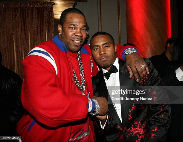 Busta Rhymes and Nas during Nas Celebrates His New Album Hip Hop is Dead At His Black & White Ball - December 18, 2006 at Capital in New York City,...