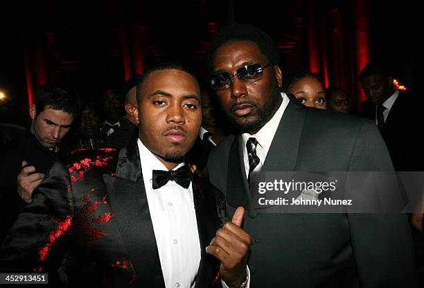 Nas and Big Daddy Kane during Nas Celebrates His New Album Hip Hop is Dead At His Black & White Ball - December 18, 2006 at Capital in New York City,...