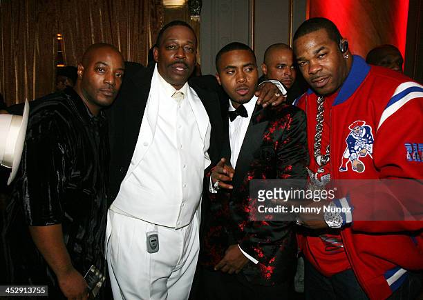 Raheim, Grandmaster Caz, Nas and Busta Rhymes during Nas Celebrates His New Album Hip Hop is Dead At His Black & White Ball - December 18, 2006 at...