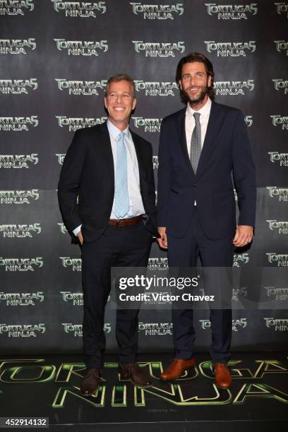 Producers Brad Fuller and Andrew Form attend the Latin American Premiere of Paramount Pictures' 'Teenage Mutant Ninja Turtles' at Cinepolis Acoxpa,...