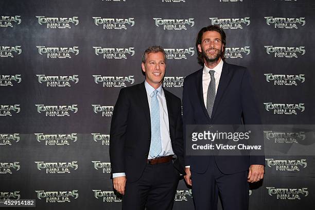 Producers Brad Fuller and Andrew Form attend the Latin American Premiere of Paramount Pictures' 'Teenage Mutant Ninja Turtles' at Cinepolis Acoxpa,...