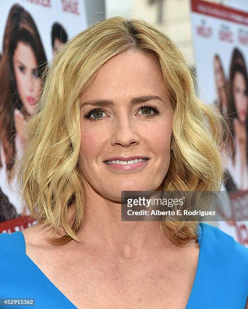 Actress Elisabeth Shue arrives to the premiere of Mad Chance's "Behaving Badly" at the ArcLight Hollywood on July 29, 2014 in Hollywood, California.