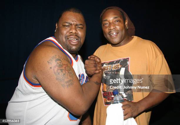 Biz Markie and Justice during Coca Cola Presents the 2006 Essence Music Festival - Day 2 at Reliant Park in Houston, Texas, United States.