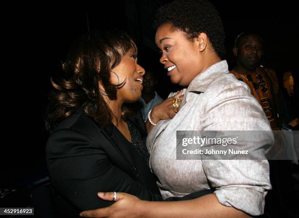 Jennifer Holliday and Jill Scott during Coca Cola Presents the 2006 Essence Music Festival - Day 3 at Reliant Park in Houston, Texas, United States.