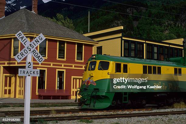 Alaska, Inside Passage, Skagway, White Pass-yukon Route Railway Engine.