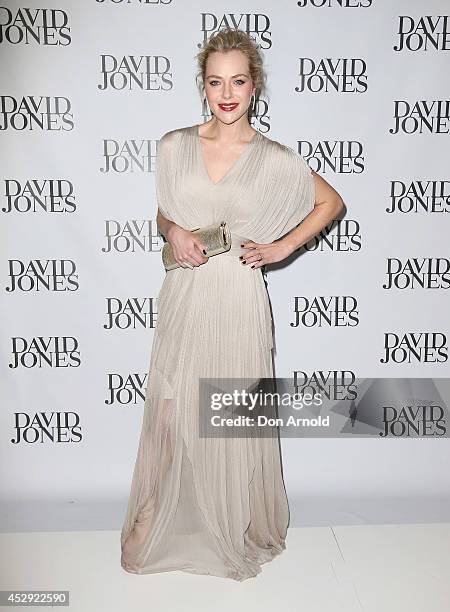 Jessica Marais arrives at the David Jones Spring/Summer 2014 Collection Launch at David Jones Elizabeth Street Store on July 30, 2014 in Sydney,...