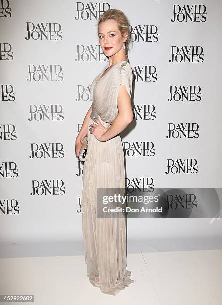 Jessica Marais arrives at the David Jones Spring/Summer 2014 Collection Launch at David Jones Elizabeth Street Store on July 30, 2014 in Sydney,...