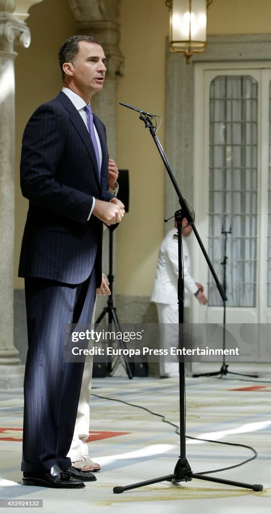 Spanish Royals Attend Audience At Pardo Palace