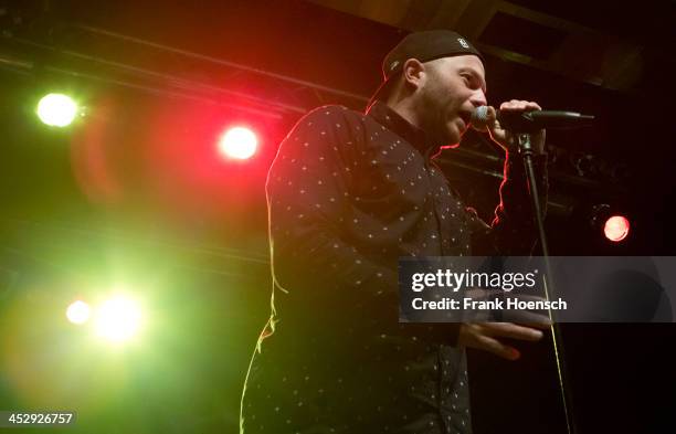 Austrian Rapper Chakuza performs live during a concert at the C-Club on December 1, 2013 in Berlin, Germany.