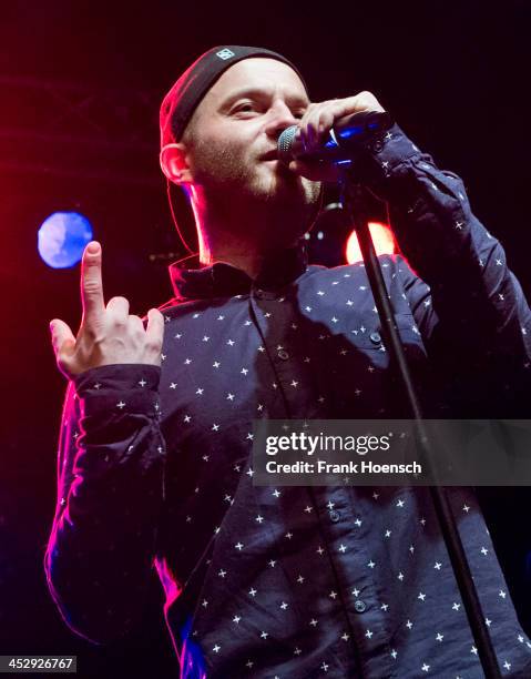 Austrian Rapper Chakuza performs live during a concert at the C-Club on December 1, 2013 in Berlin, Germany.
