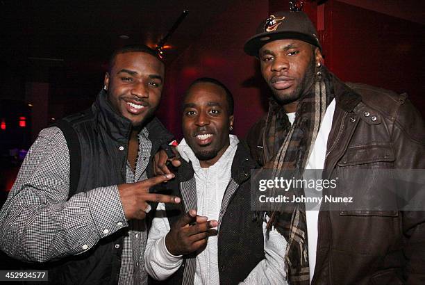 Derrick Williams, Denrick Romain and Bryant Johnson attend M2 Thursdays on January 7, 2010 in New York City.