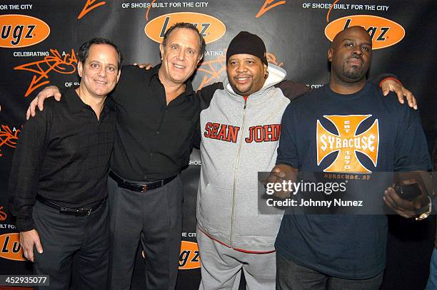 Larry Schwartz of Lugz, Jack Schwartz of Lugz, Dr. Dre of Power 105, and Funkmaster Flex