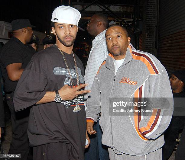 Joe Budden and Kevin Liles of Warner Bros. During Ludacris and Chingy's Concert at Hammerstein Ballroom - March 4, 2004 at Hammerstein Ballroom in...