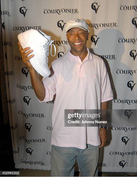 Russell Simmons during House of Courvoisier and Phat Farm presents the Phat Classics Flavas Party New York City at Villa in New York City, New York,...