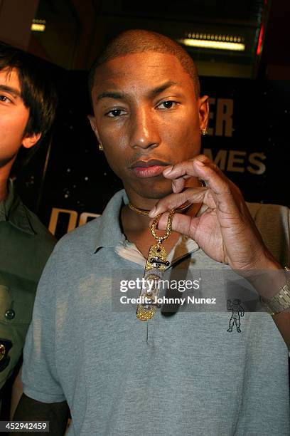 Pharrell Williams during Neptunes Present...Clones Album Signing in New York City on August 19, 2003 at Tower Records, Broadway and 4th Street in New...