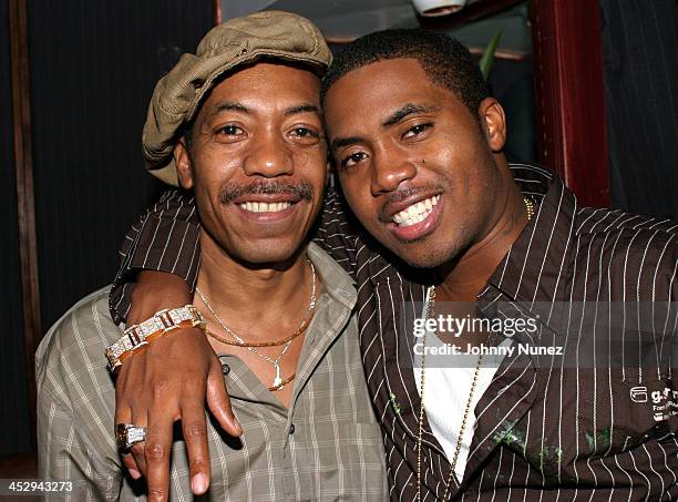 Ola Dara and his son Nas during Nas' Birthday Party at Ocean's 21 in New York City, New York, United States.