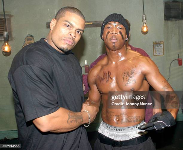 Benny Boom and Ja Rule during Ja Rule's Video Shoot For His Latest Single at Streets of Brooklyn in Brooklyn, New York, United States.