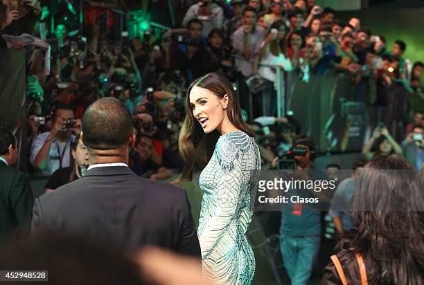 Actress Megan Fox attends the premiere of "Teenage Mutant Ninja Turtles" on July 30, 2014 in Mexico City, Mexico.