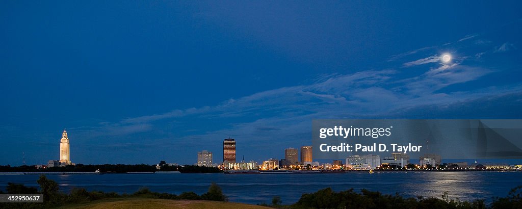 Baton Rouge Skyline by Moonlight