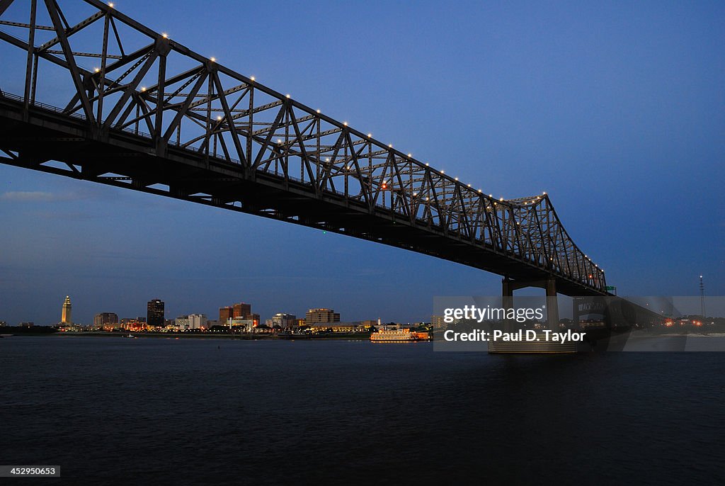 Horace Wilkinson Bridge at dusk