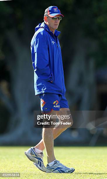 Wayne Bennett coach of the Knights during a Newcastle Knights NRL training session on July 31, 2014 in Newcastle, Australia.