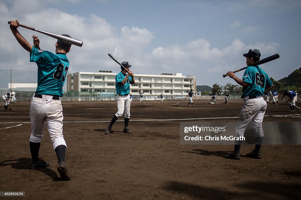 Japan Junior High Baseball Players Practice Ahead Of Their National Tournament