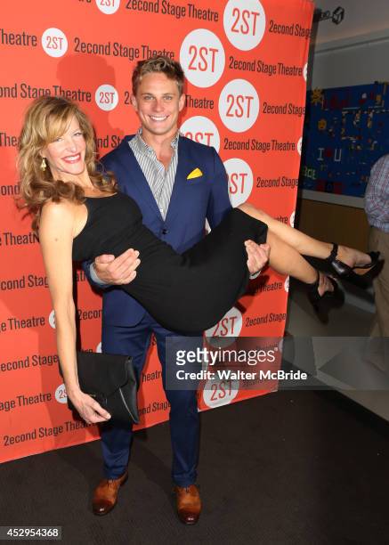 Anna Gunn and Billy Magnussen attends the Off-Broadway Opening Night After Party for 'Sex with Strangers' at Four at Yotel on July 30, 2014 in New...