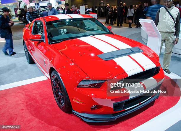 Exhibition of the 2013 Ford Mustang Shelby GT500 during the Toronto's International Auto Show 2013. The show is arriving to 40 years this 2013.