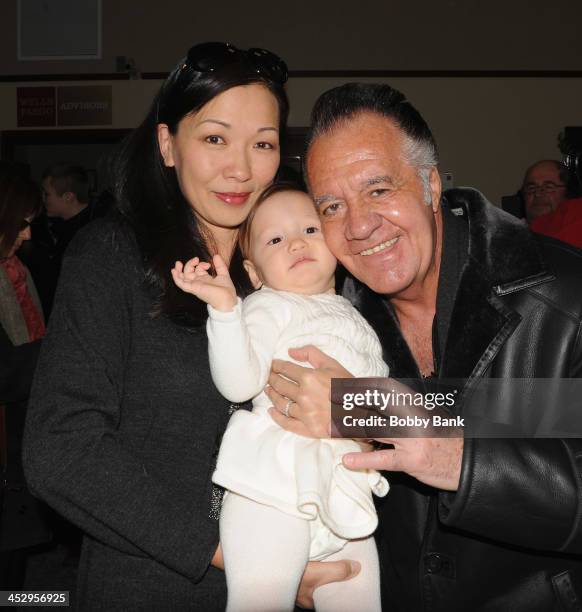 Tony Sirico, Deborah Lin and Liliana Ruth Gandolfini attends the James Gandolfini street naming ceremony on December 1, 2013 in Park Ridge, New...