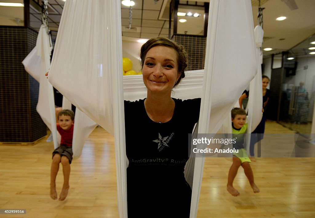 Yoga with hammock in Moscow