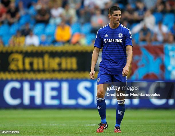 Fernando Torres of Chelsea in action during the pre season friendly match between Vitesse Arnhem and Chelsea at the Gelredome Stadium on July 30,...