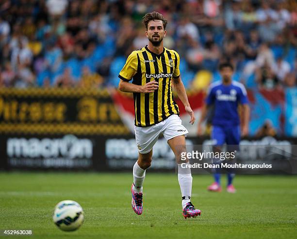Davy Propper of Vitesse in action during the pre season friendly match between Vitesse Arnhem and Chelsea at the Gelredome Stadium on July 30, 2014...
