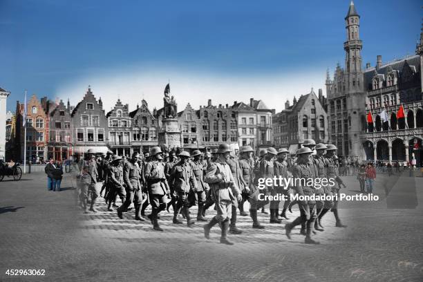 In this composite image a comparison has been made of Grote Markt. Commemorations of The First World War Centenary begin in 2014 and will last until...