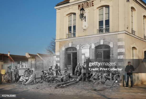 In this composite image a comparison has been made of Vareddes town hall. Commemorations of The First World War Centenary begin in 2014 and will last...