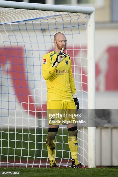 Robert Alma of Hanover reacts at Hannover 96 training camp on July 29, 2014 in PTUJ, SLOVENIA.