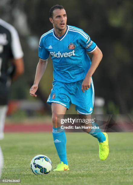 John O'Shea of Sunderland during a pre-season friendly match between CD National and Sunderland at the Estadio Municipal Albufeira on July 30, 2014...