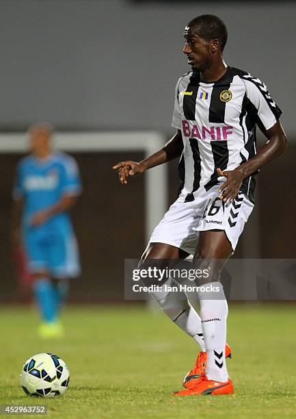 Ali Ghazai of CD National during a pre-season friendly match between CD National and Sunderland at the Estadio Municipal Albufeira on July 30, 2014...