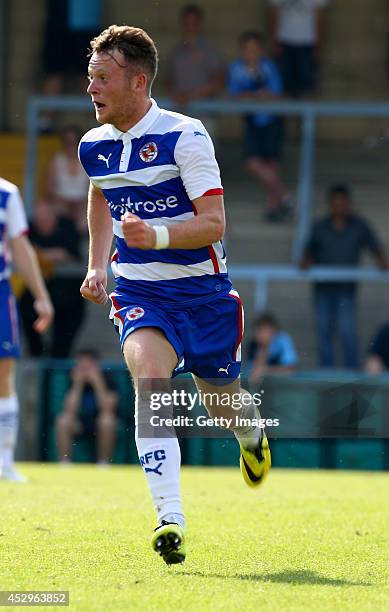 Jake Taylor of Reading at Adams Park on July 26, 2014 in High Wycombe, England.